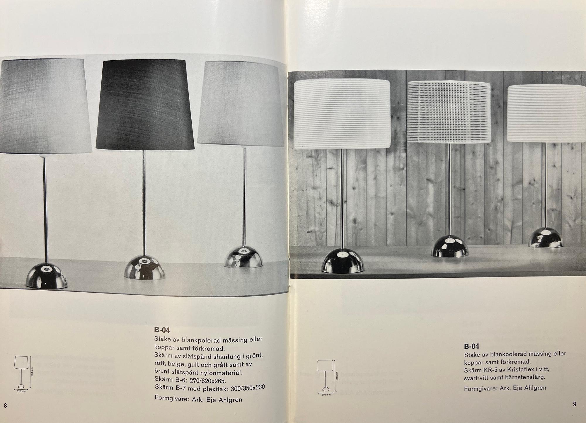 Eje Ahlgren, bordslampor, ett par, modell B 04, Bergboms, Malmö, 1960-tal.