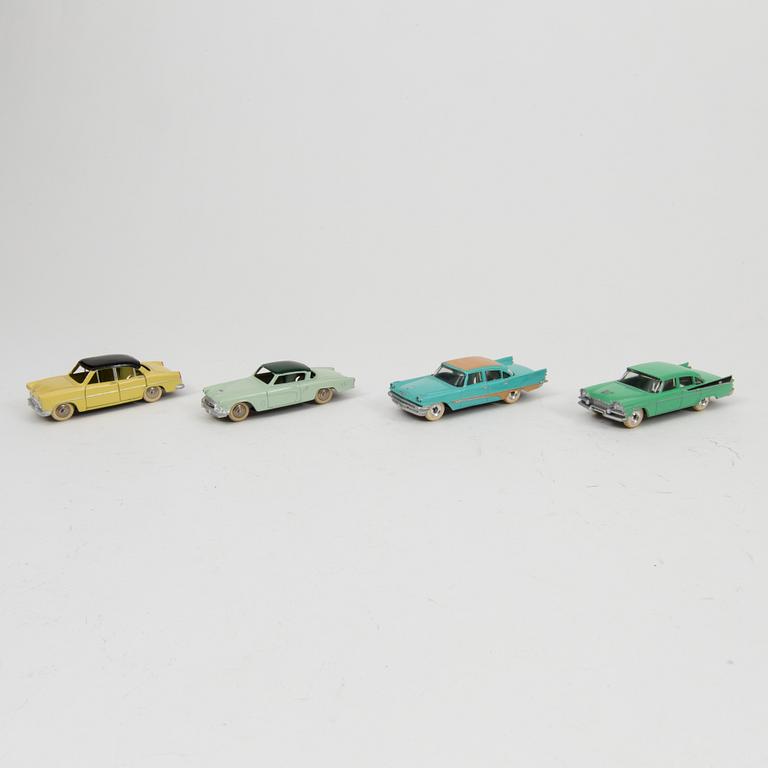 Ten Dinky toys cars England and France 1950/60s.