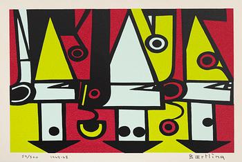 Olle Baertling, silkscreen in colours, signed, dated 1949-68, numbered 59/300.