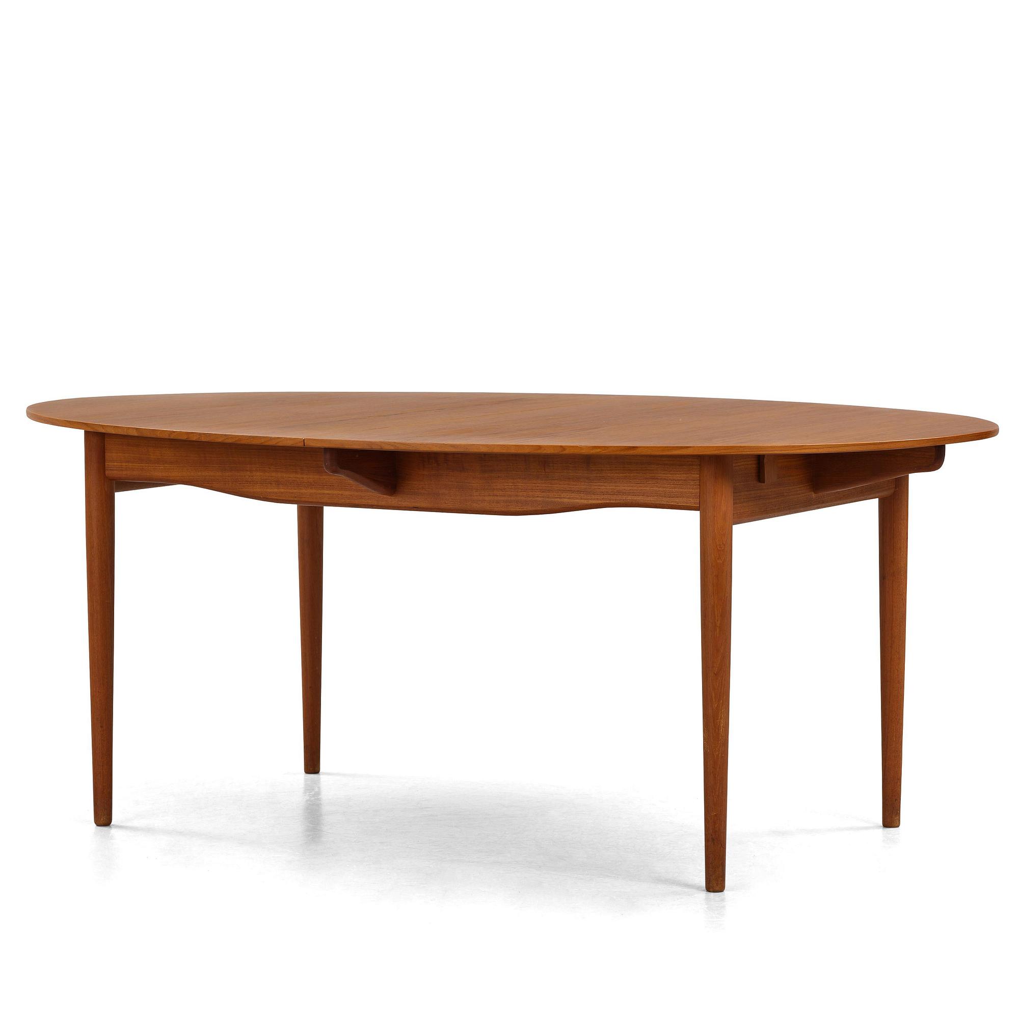 Finn Juhl, a teak dining table, Niels Vodder, Denmark, 1960s.
