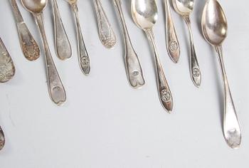 PARTI SILVER, 14 delar. Bla 1800-tal.