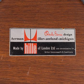 An easy chair and ottoman by Charles & Ray Eames, Herman Miller, USA, produced with licence by Hille, London.