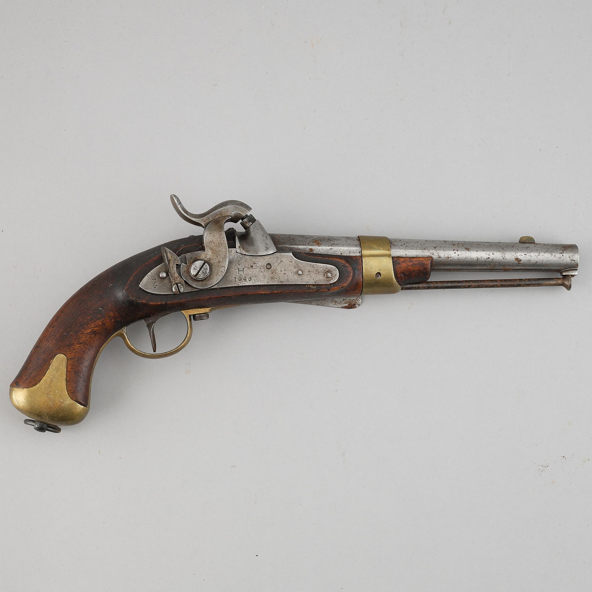 A Swedish Navy percussion pistol 1845 pattern.