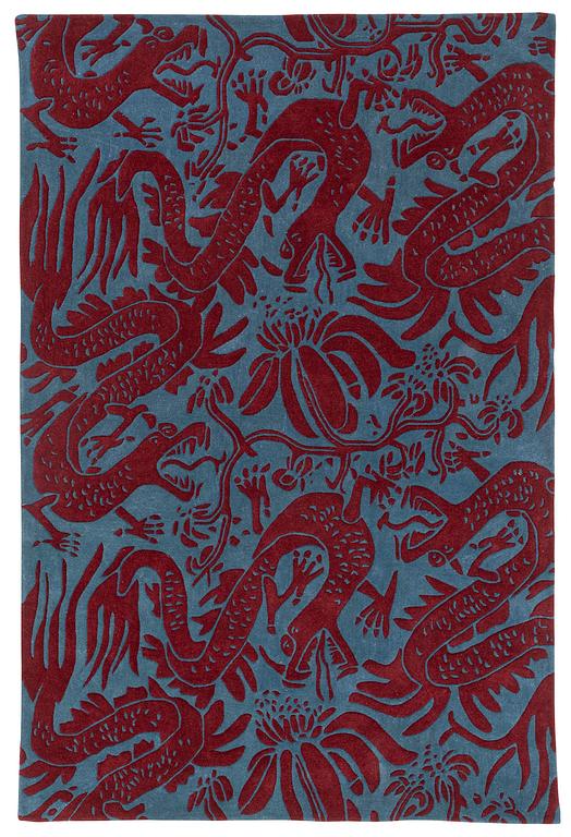 Carl Johan De Geer, matta, "Drakar "Oriental", handtuftad, ca 240 x 160 cm, signerad o numrerad 14.