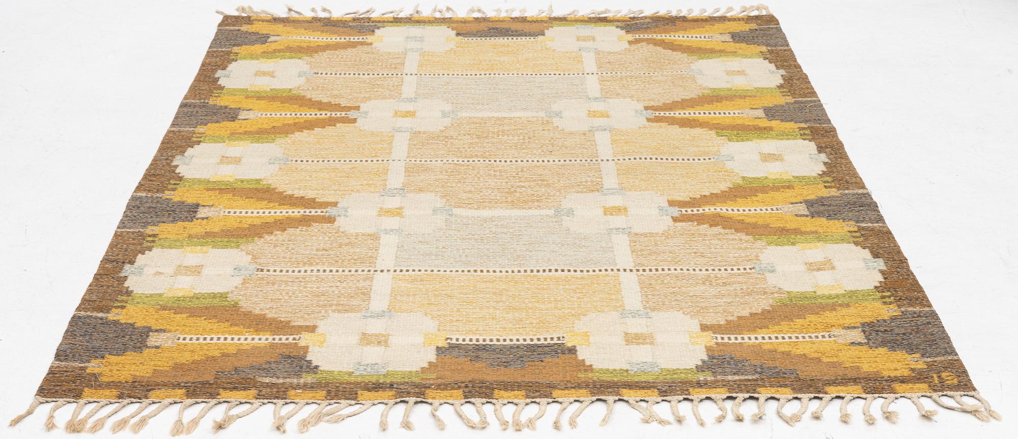 Ingegerd Silow, matta, rölakan, "Dellen", ca 235 x 165 cm, signerad IS.