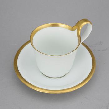 KAFFESERVISDELAR, 17 delar, porslin, "Golden Sun", Sigvard Bernadotte för Bing och Gröndahl, Danmark.