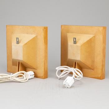 BENT KARLBY, a pair of 1960's 'Kvadrille' wall lamps by Bengt Karlby.