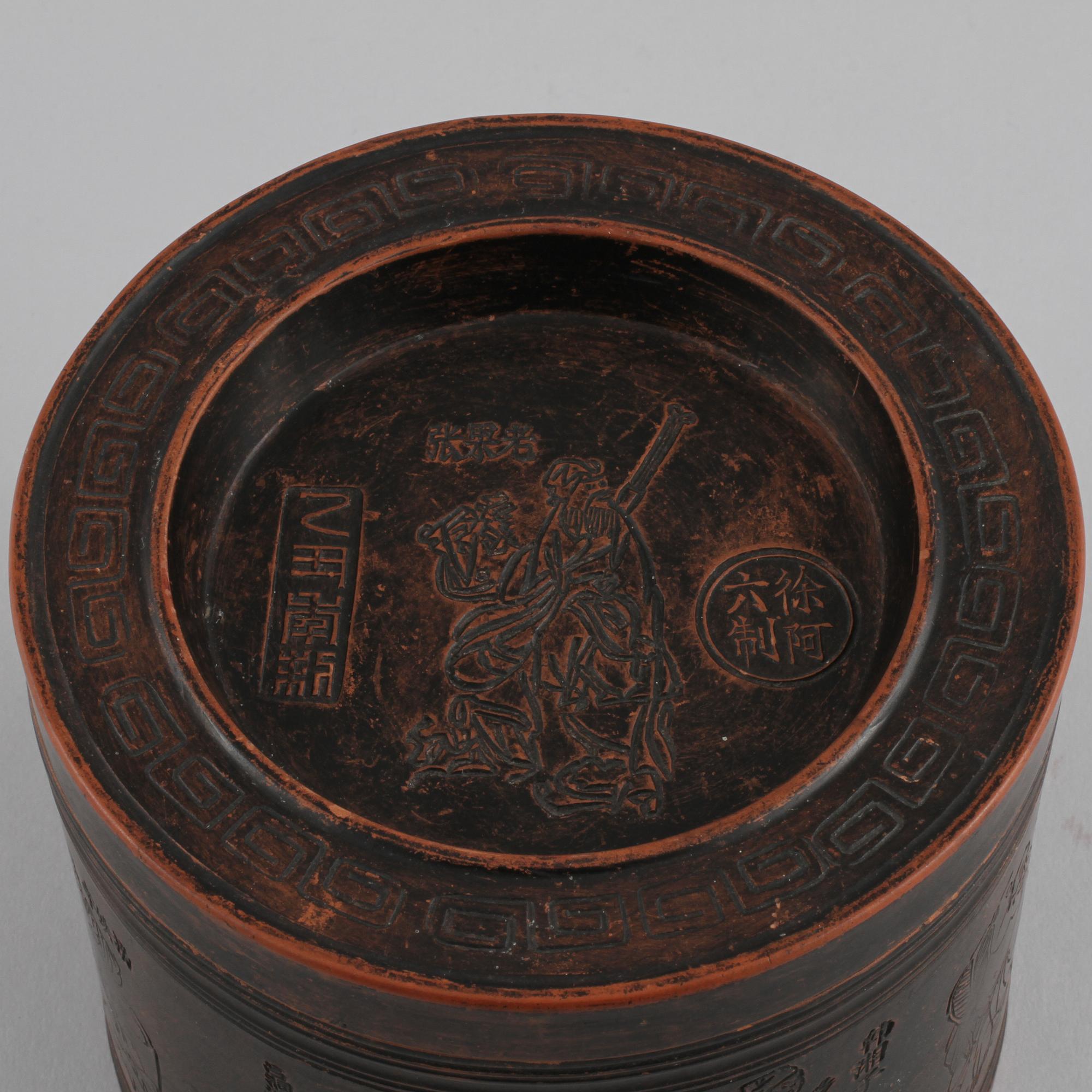 BURK med LOCK, stengods, Kina, troligen 1900-tal.