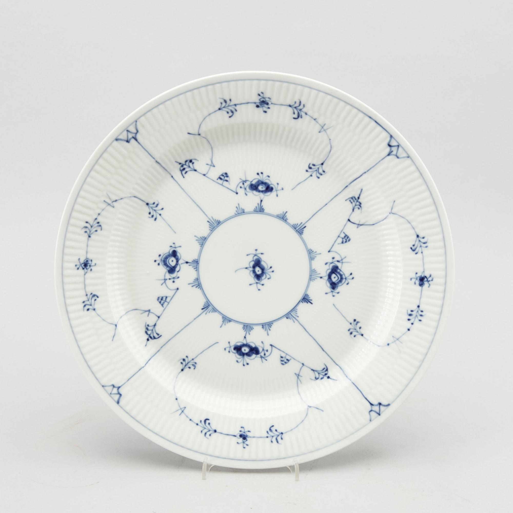 UPPLÄGGNINGSFAT, 4 st, porslin.Musselmalet, Royal Copenhagen.