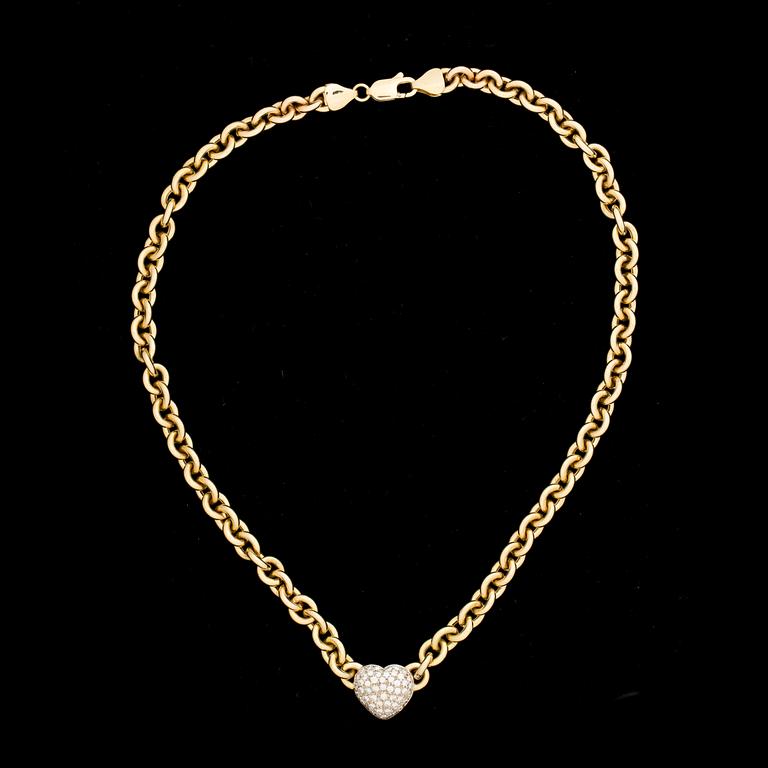 COLLIER, 18 k guld med briljantslipade diamanter ca 1,00 ct. Vikt ca 33 g.
