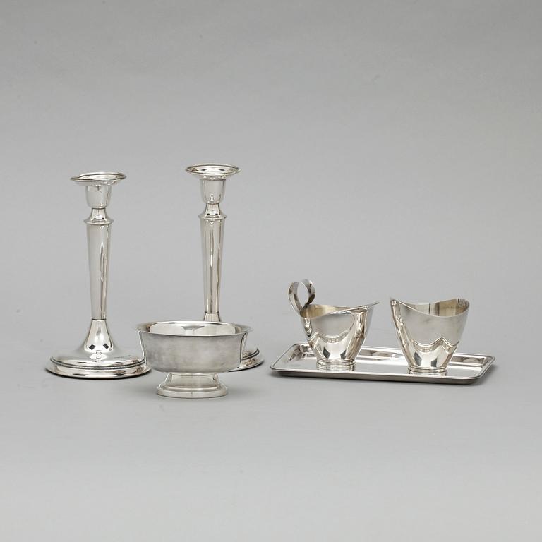 DIV SILVER, 6 delar, 1900-talets andra hälft. Tot vikt ca 680 g.