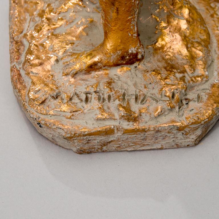 MATTI HAUPT, skulptur, förgylld terracotta, signerad.