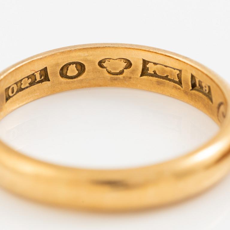 Rings, 4 pieces, 18K gold.