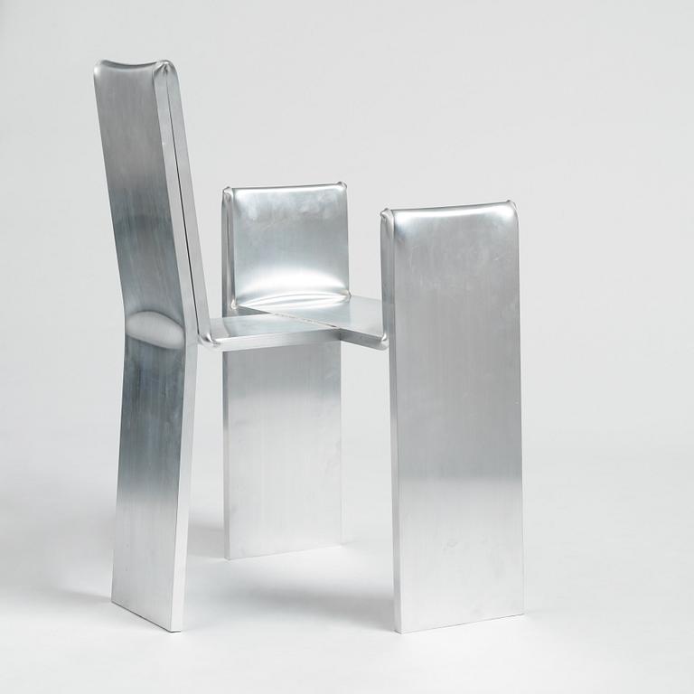 David Taylor, a unique "Aluminium Chair", own studio, Sweden 2021.