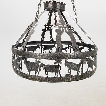 Ceiling lamp from the early 20th century ironwork.