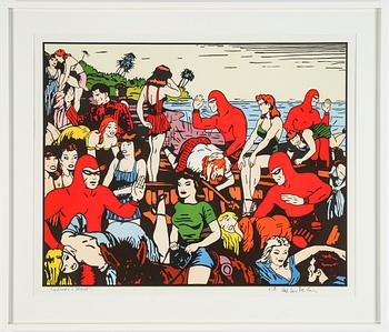 CARL JOHAN DE GEER, färglitografi, signerad EA.