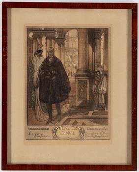 ANDRÉ LAMBERT, färgetsningar, 8 st.