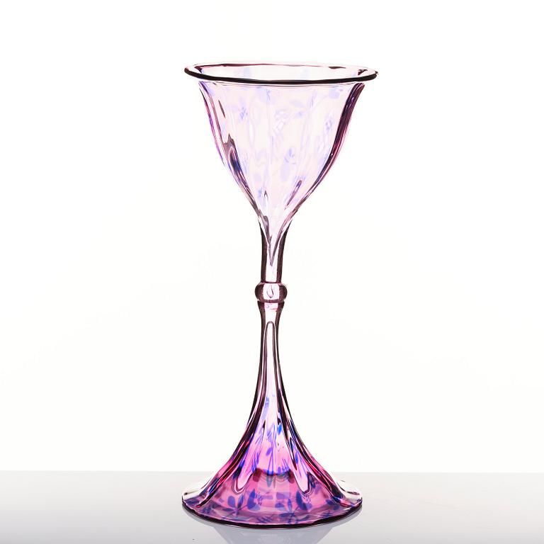 Eva Englund, a 'graal' glass goblet, Orrefors, Sweden.