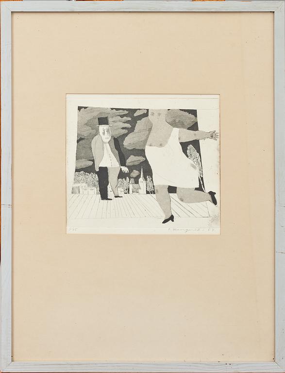 TORSTEN RENQVIST, etsning, sign o dat 54, numr 1/45.