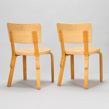 Alvar Aalto, stolar, 4 st, modell 63, O.Y. Huonekalu- ja Rakennustyötehdas A.B. 1900-talets mitt.