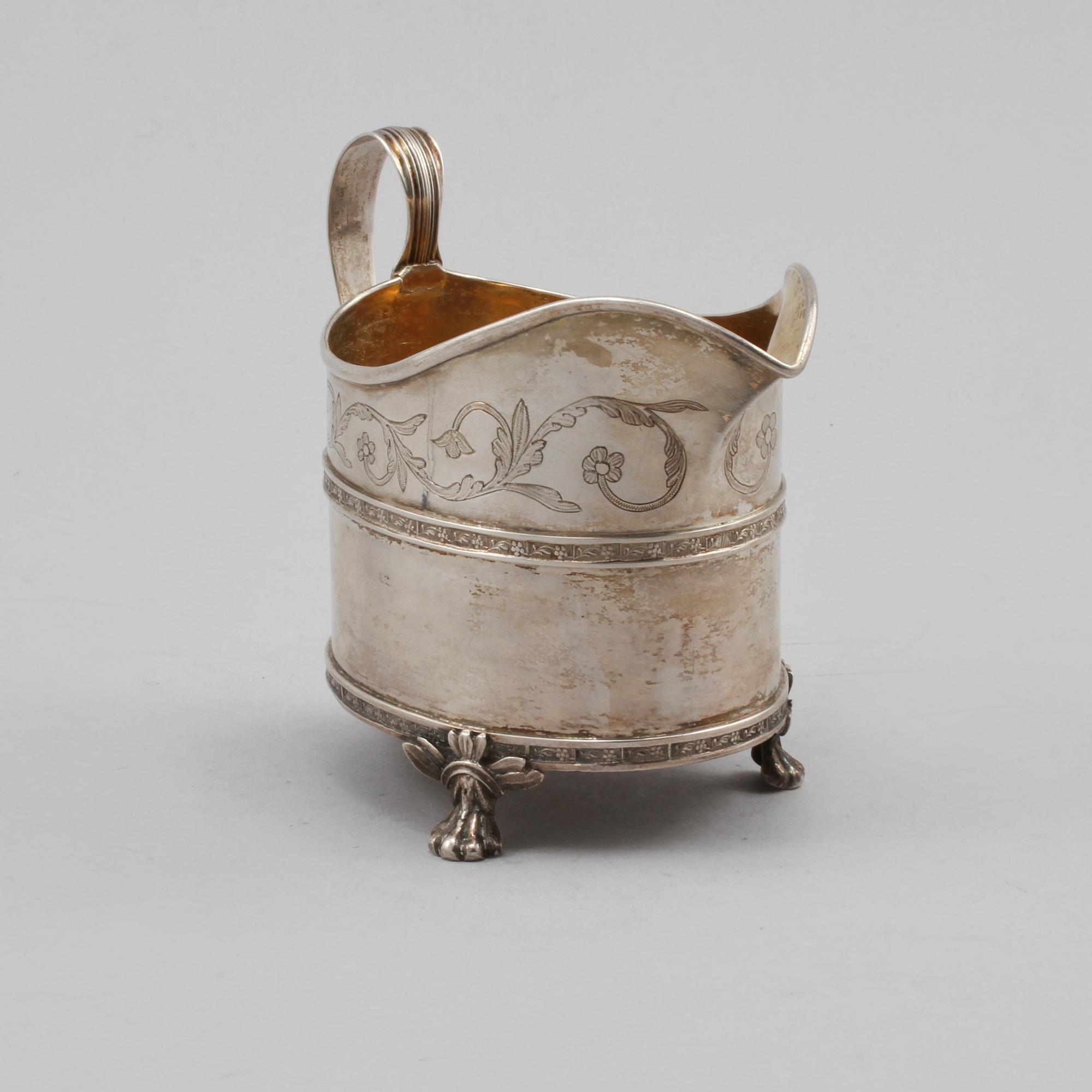 GRÄDDKANNA, silver, Erik Albrecht Körsner, Falun, empire, 1810, vikt 175 gram.