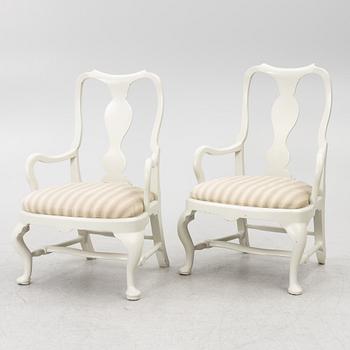 Armchairs, a pair, late Baroque, 18th century.