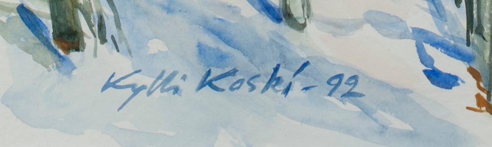 KYLLI KOSKI, "Kylli-täti", akvarell, signerad och daterad -92.