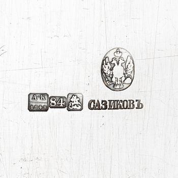 Sasikov, karott med lock, silver, kontrollör Andrei Kovalsky, Moskva 1848.