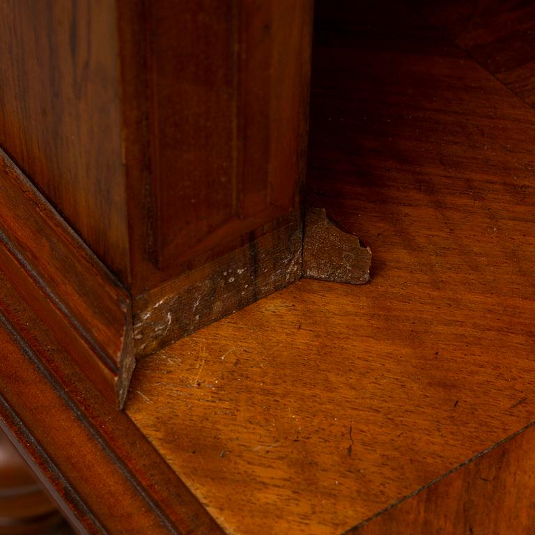 A late 19th century walnut veneered desk.