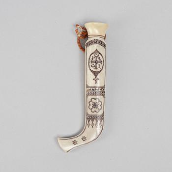 Ingvar Svonni, a reindeer antler knife, signed.