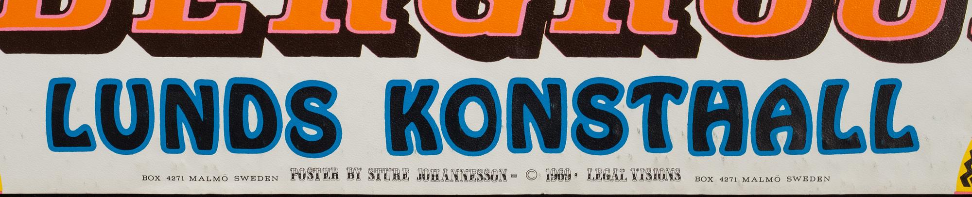 STURE JOHANNESSON, utställningsaffisch, 1969.