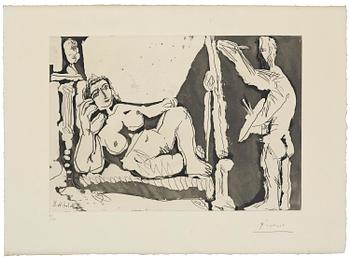 881. Pablo Picasso, "Peintre et modèle avec un sculpture I".