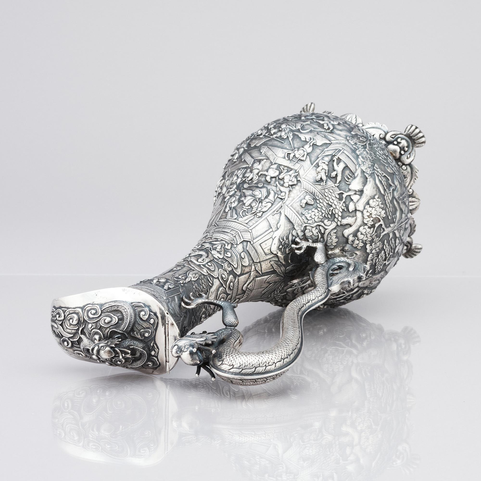 Vinkanna, silver. Qingdynastin, 1800-tal.