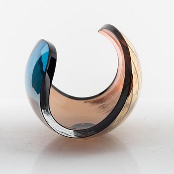 Lena Bergström, a 'Planets' glass sculpture/bowl from Kosta Boda, Sweden. Signed and numbered 8/500.