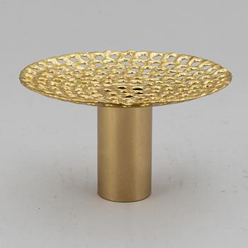 PIERRE FORSSELL, a brass vase with a wide grating, Skultuna, Sweden.