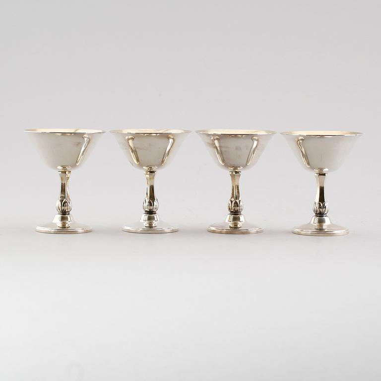 COCKTAILGLAS, 12 st, silver, MGAB, Uppsala 1969. Vikt ca 709 gram.