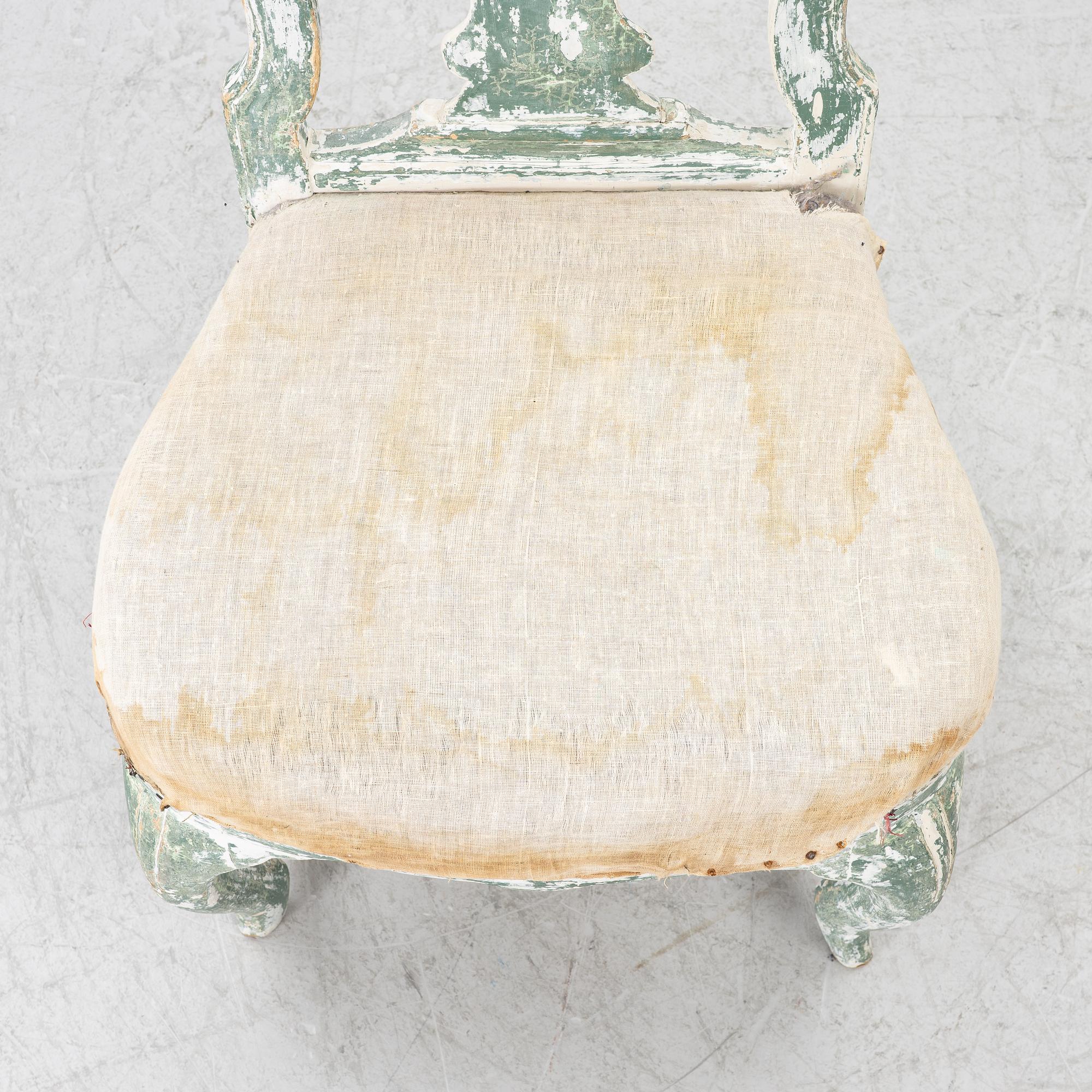 A rococo chair, 18th century.