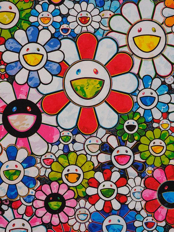 Takashi Murakami, "Flowers with smiley face".
