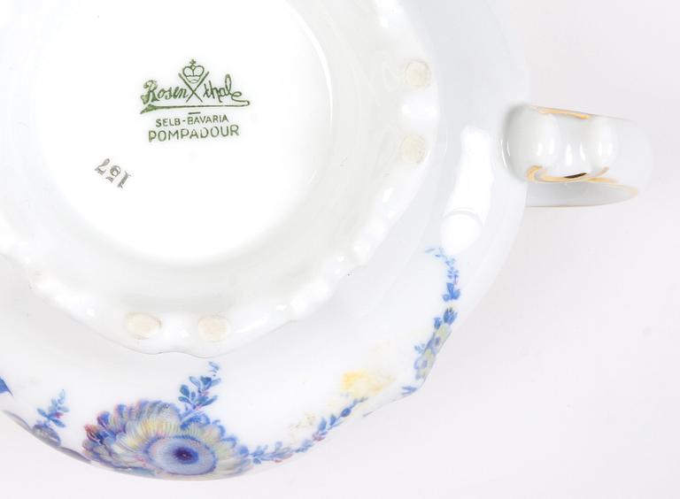 TE- och KAFFESERVIS, 38 delar, porslin,"Pompadour", Rosenthal.