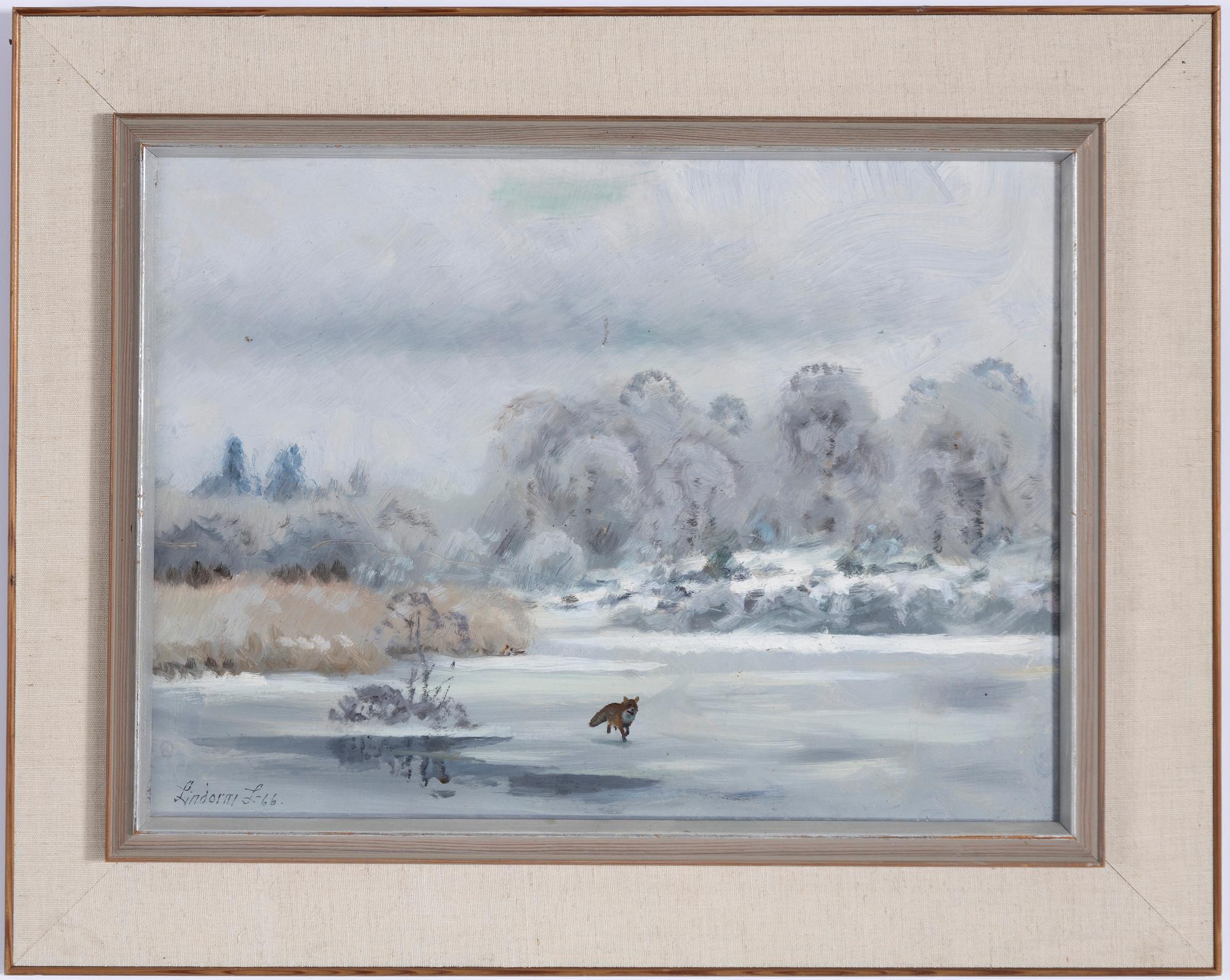 Lindorm Liljefors, The fox scurries across the ice.