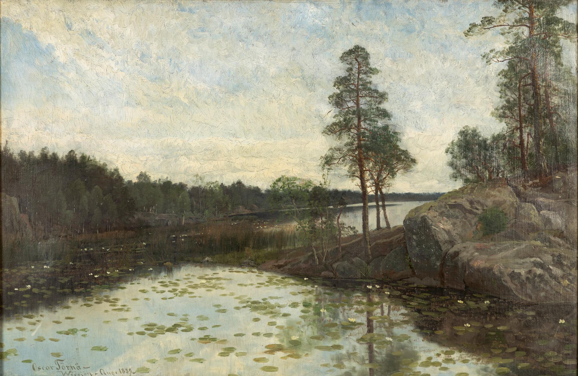 Oscar Törnå, Skymning över Visjön, Östergötland.