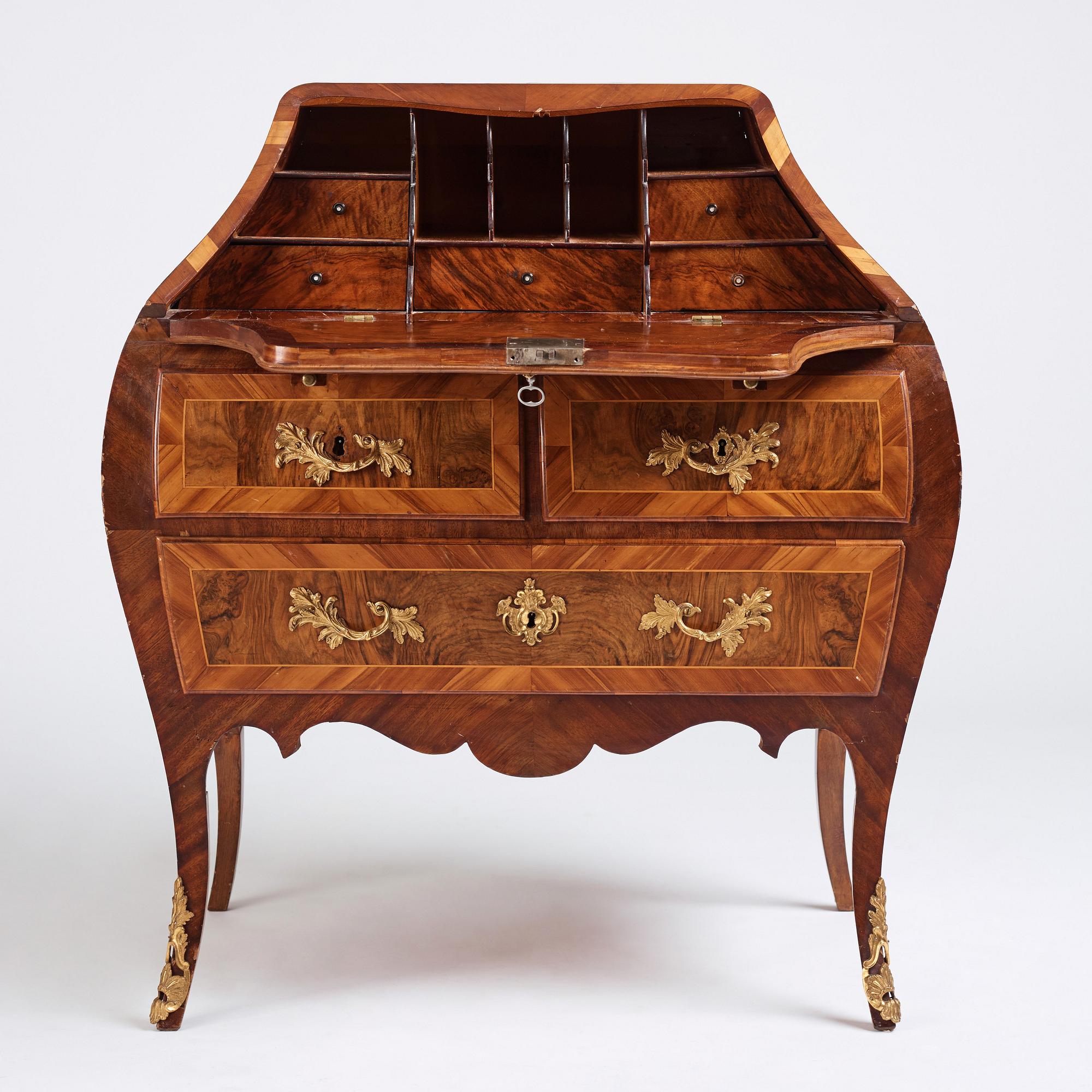 A Swedish Rococo secretaire attributed to J Åbrandt (Stockholm 1749-73).
