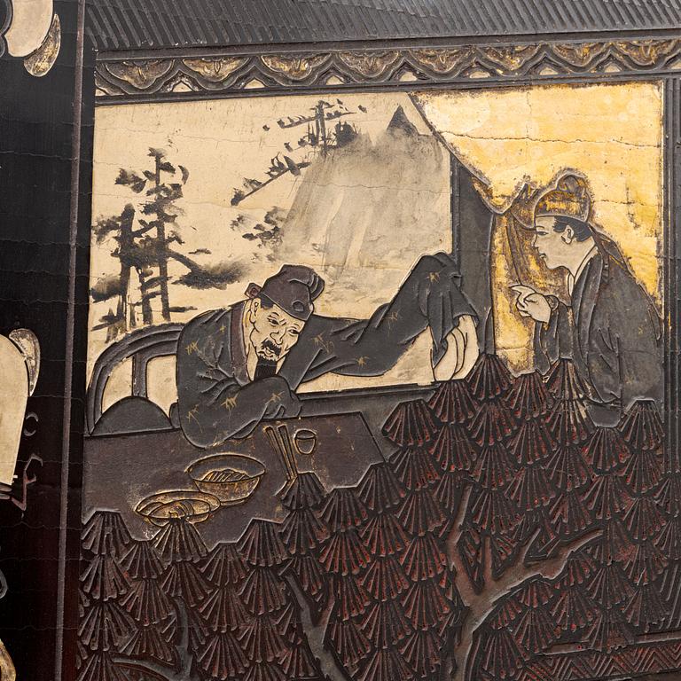 A Chinese folding screen, second half of the 20th Century.