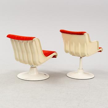 Yrjö Kukkapuro, a pair of 'C-Saturnus' chairs, HAIMI, Finland, 1970's.