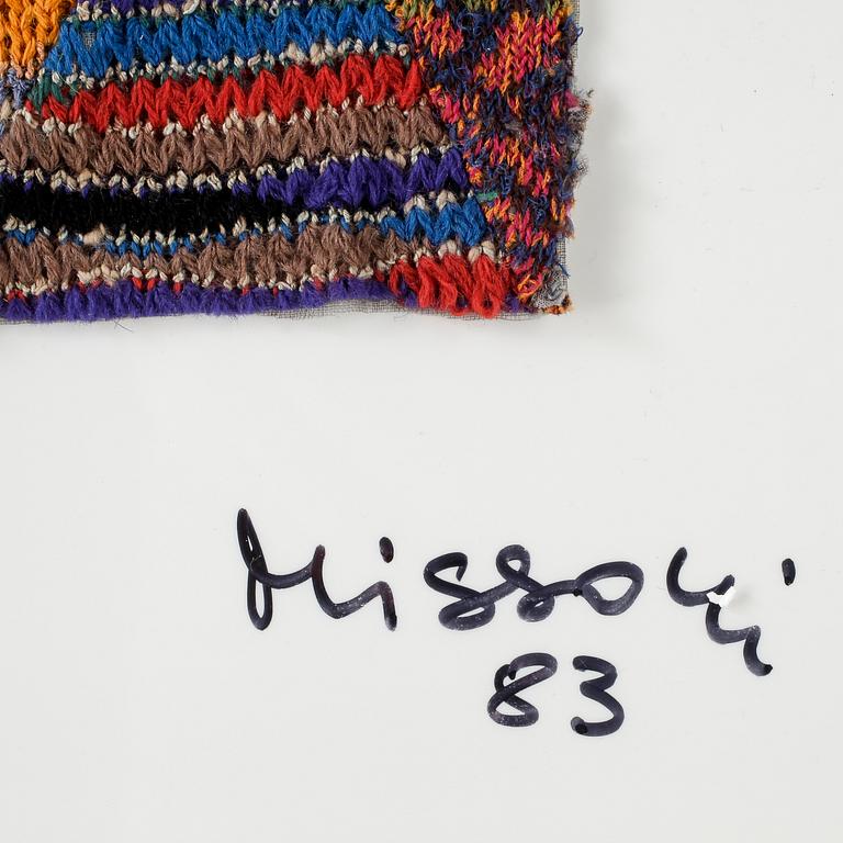 OTTAVIO MISSONI, stickad multipel, textil på plexiglas, signerad, daterad o numrerad "AP 2/3", -83.