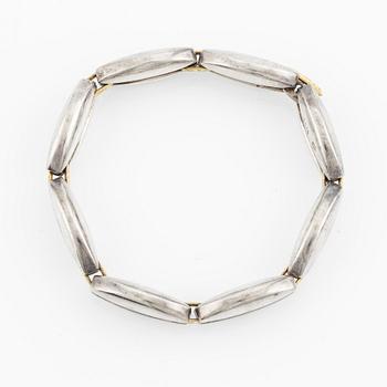 Regitze Overgaard, bracelet in silver and 18K gold no. 409 for Georg Jensen, Denmark.