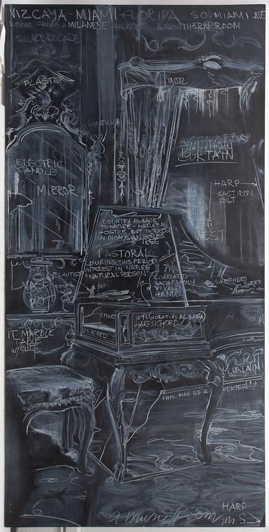 Ben Schonzeit, "Music Room: Blackboard Diptych".
