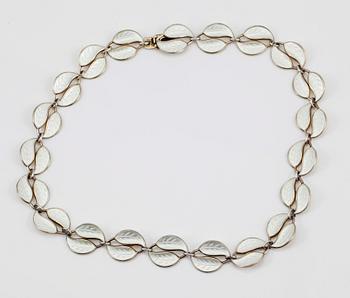 COLLIER, sterlingsilver och emalj, David-Andersen, Norge. Total vikt ca 26 g.
