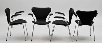 STOLAR, 8 st. "Sjuan" Arne Jacobsen för Fritz Hansen.