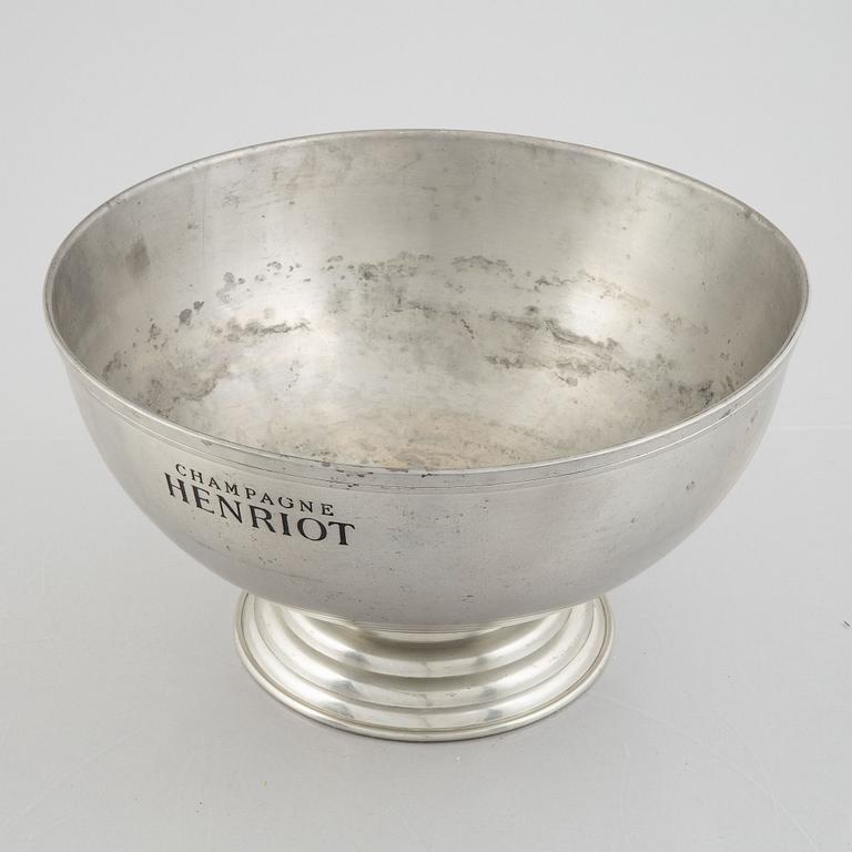 A pewter champagne cooler, Henriot, France.